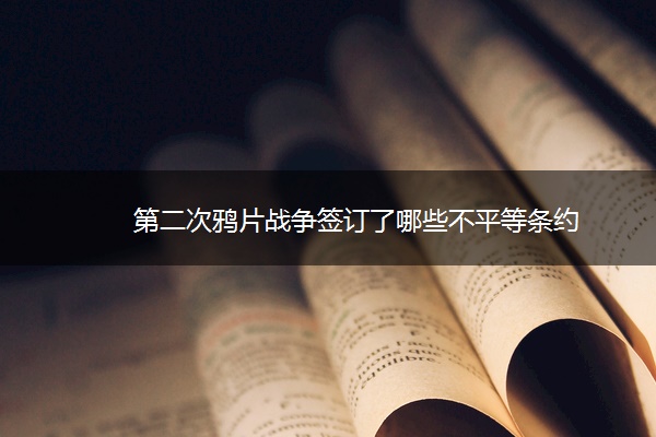第二次战争签订了哪些不平等条约